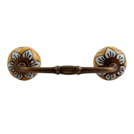 Mustard Flower Ceramic Bridge Handle